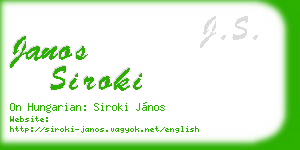 janos siroki business card